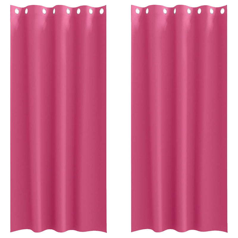 Afbeelding laden in galerijviewer, Vidaxl zwart-out gordijnen met ringen 2 pcs felroze 245 x 140 cm
