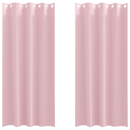 Vidaxl zwart-out gordijnen met ringen 2 pcs babyroze 225 x 140 cm