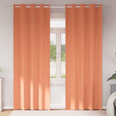 Vidaxl zwart-out gordijnen met ringen 2 pcs terracotta 245 x 140 cm