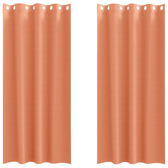 Vidaxl zwart-out gordijnen met ringen 2 pcs terracotta 260 x 140 cm