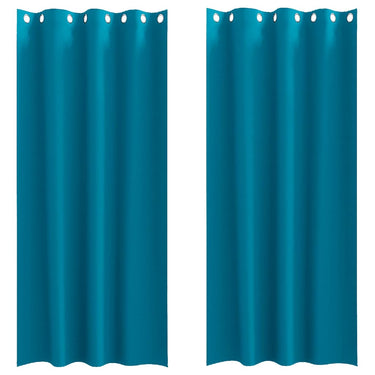 Vidaxl zwart-out gordijnen met ringen 2 pcs turquoise 245 x 140 cm