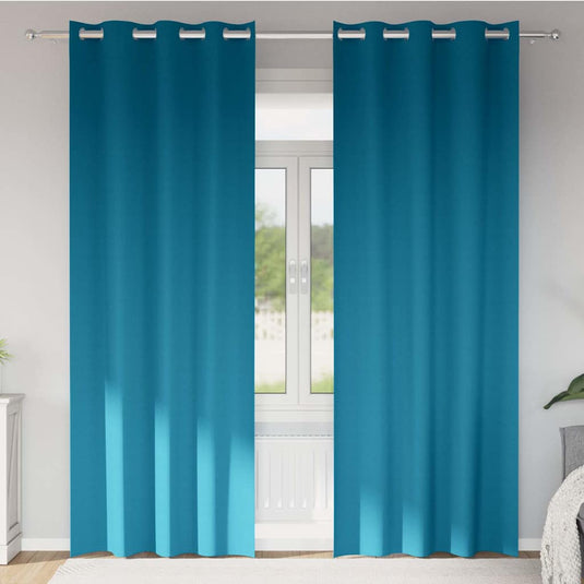 Vidaxl zwart-out gordijnen met ringen 2 pcs turquoise 260 x 140 cm