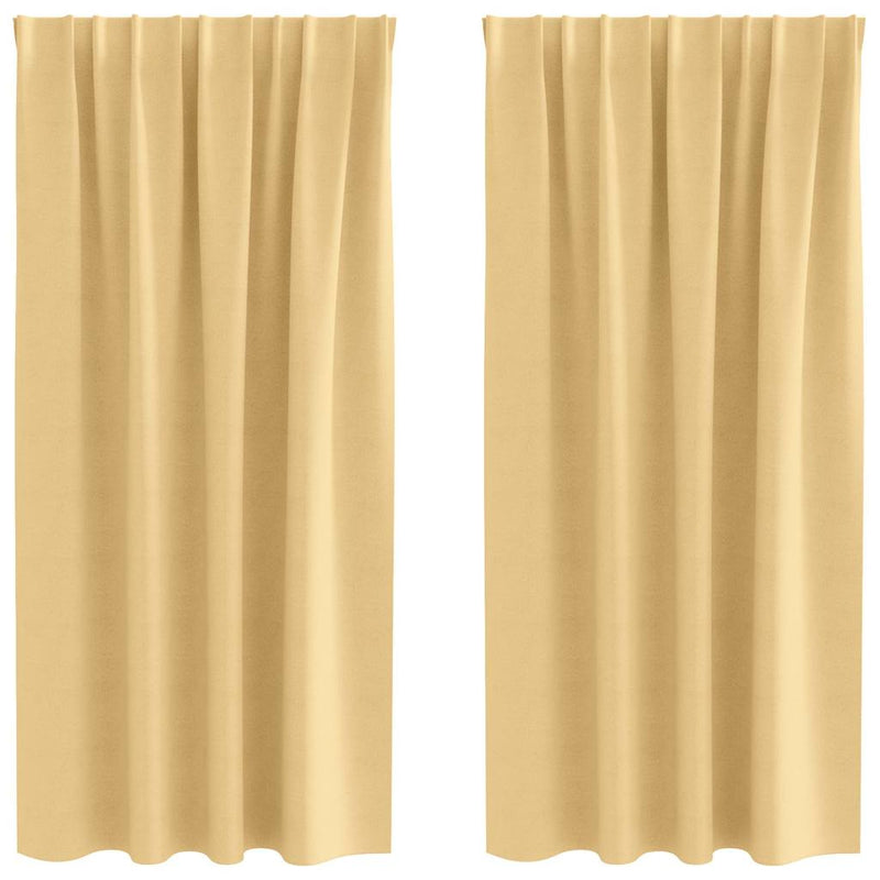 ギャラリービューアに画像をロードする, Vidaxl zwart-out gordijnen met ringen 2 pcs beige 175 x 140 cm
