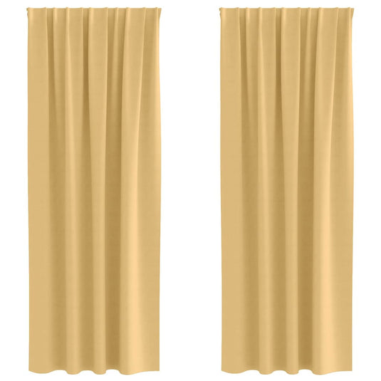 Vidaxl zwart-out gordijnen met ringen 2 pcs beige 225 x 140 cm