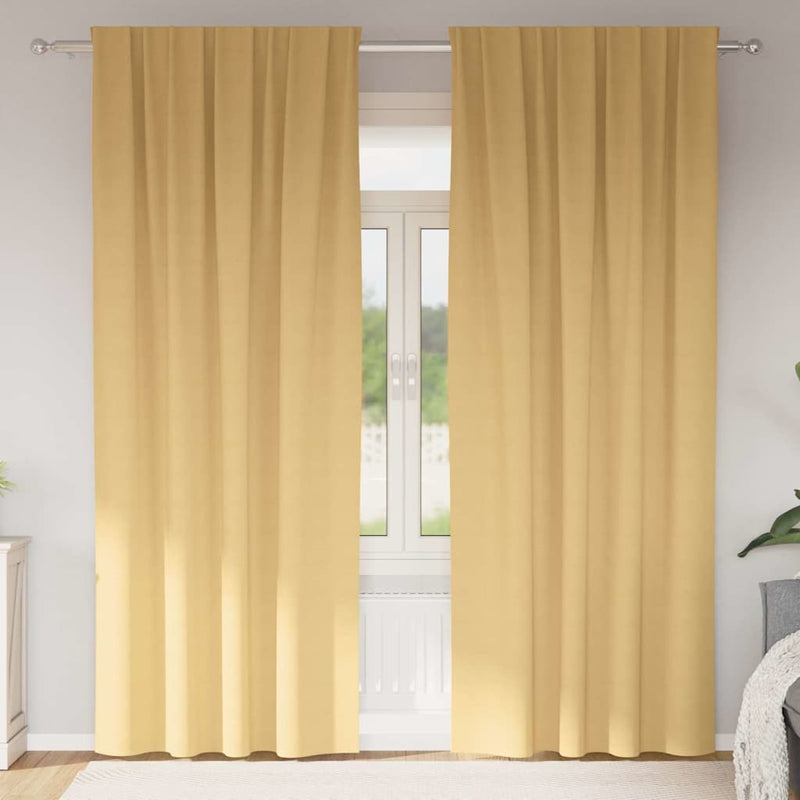 ギャラリービューアに画像をロードする, Vidaxl zwart-out gordijnen met ringen 2 pcs beige 245 x 140 cm
