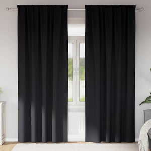 Vidaxl zwart-out gordijnen met ringen 2 pcs zwart 245 x 140 cm
