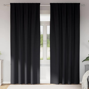 Vidaxl zwart-out gordijnen met ringen 2 pcs zwart 245 x 140 cm