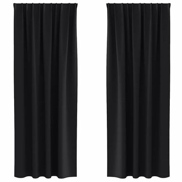 Vidaxl zwart-out gordijnen met ringen 2 pcs zwart 260 x 140 cm