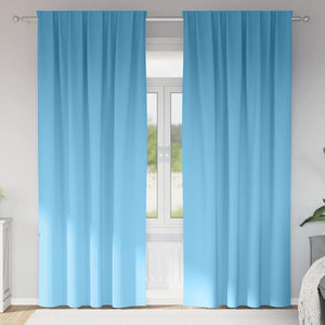 Vidaxl zwart-out gordijnen met ringen 2 pcs lichtblauw 245 x 140 cm