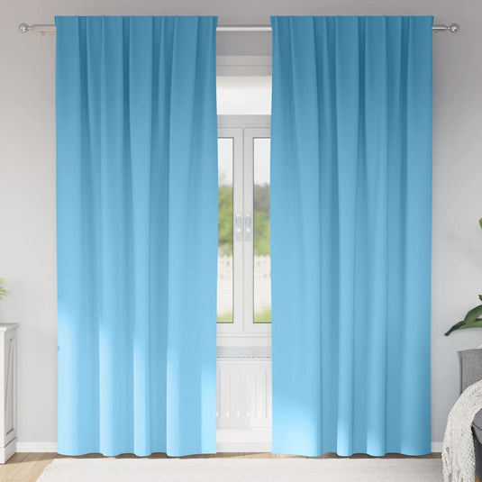 Vidaxl zwart-out gordijnen met ringen 2 pcs lichtblauw 245 x 140 cm