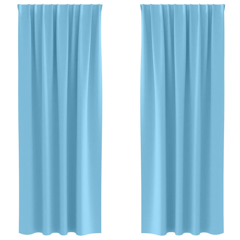 ギャラリービューアに画像をロードする, Vidaxl zwart-out gordijnen met ringen 2 pcs lichtblauw 245 x 140 cm
