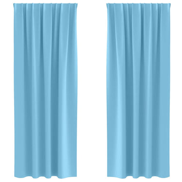 Vidaxl zwart-out gordijnen met ringen 2 pcs lichtblauw 260 x 140 cm