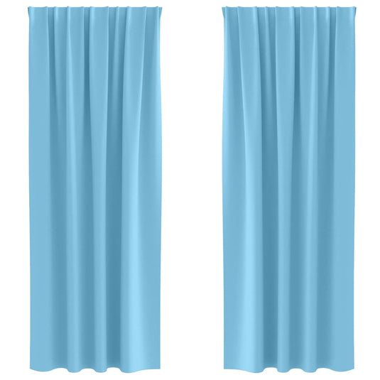 Vidaxl zwart-out gordijnen met ringen 2 pcs lichtblauw 260 x 140 cm