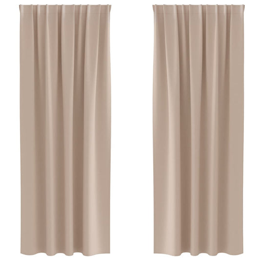 Vidaxl zwart-out gordijnen met ringen 2 pcs taupe 225 x 140 cm