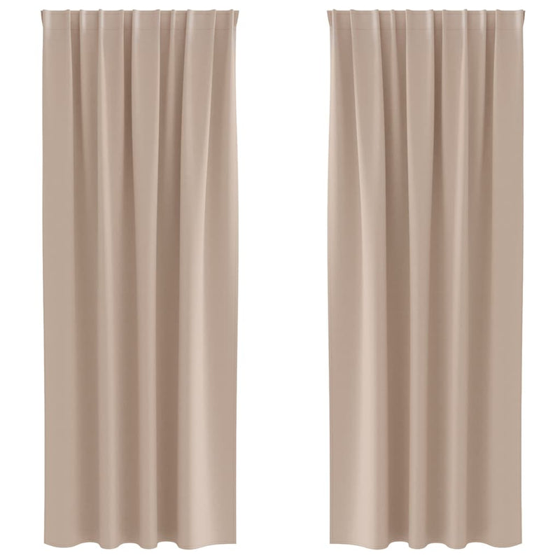 Chargez l'image dans la visionneuse de la galerie, Vidaxl zwart-out gordijnen met ringen 2 pcs taupe 245 x 140 cm
