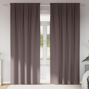 Vidaxl zwart-out gordijnen met ringen 2 pcs donkerbruin 245 x 140 cm
