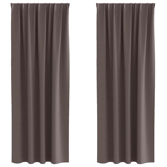 Vidaxl zwart-out gordijnen met ringen 2 pcs donkerbruin 245 x 140 cm