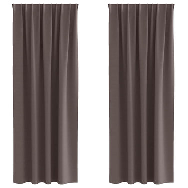 Vidaxl zwart-out gordijnen met ringen 2 pcs donkerbruin 260 x 140 cm