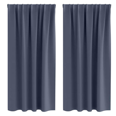 Vidaxl zwart-out gordijnen met ringen 2 pcs antraciet 175 x 140 cm