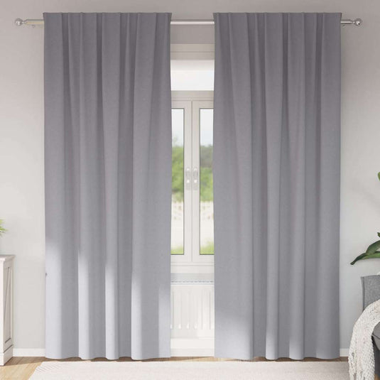 Vidaxl zwart-out gordijnen met ringen 2 pcs lichtgrijs 245 x 140 cm