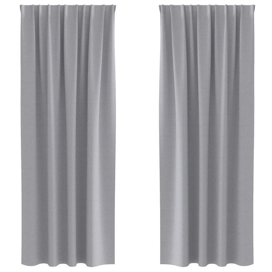 Vidaxl zwart-out gordijnen met ringen 2 pcs lichtgrijs 245 x 140 cm