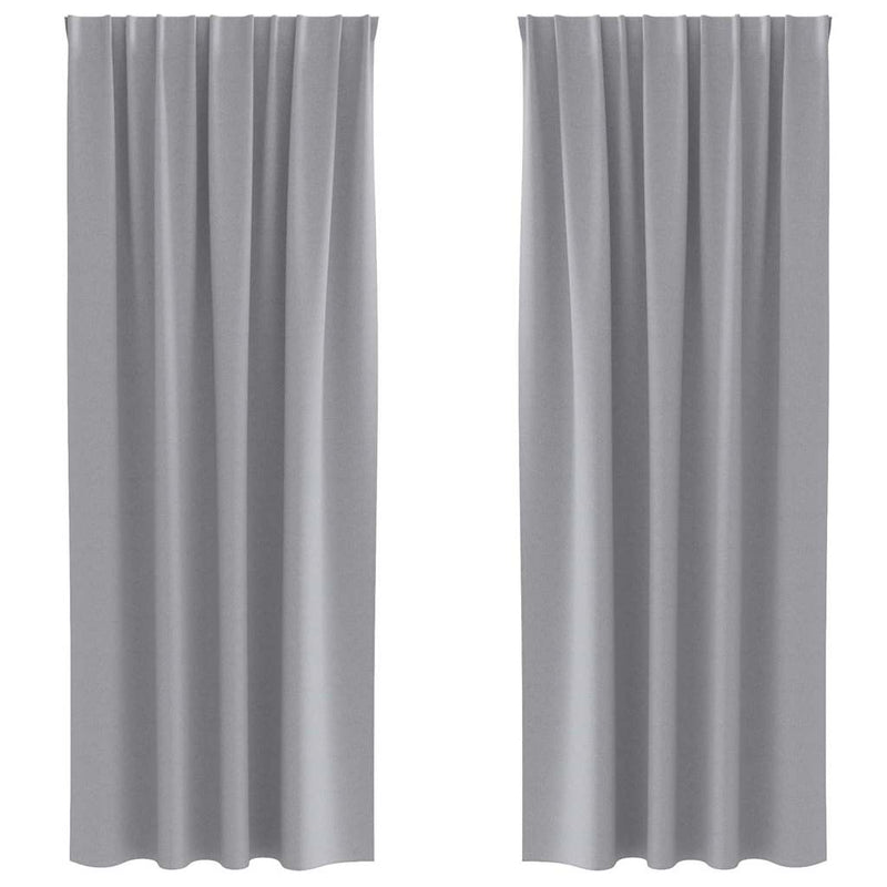 Chargez l'image dans la visionneuse de la galerie, Vidaxl zwart-out gordijnen met ringen 2 pcs lichtgrijs 245 x 140 cm
