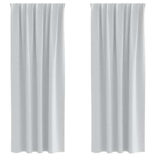 Vidaxl zwart-out gordijnen met ringen 2 pcs bleekgrijs 225 x 140 cm