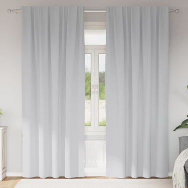 Vidaxl zwart-out gordijnen met ringen 2 pcs bleekgrijs 245 x 140 cm