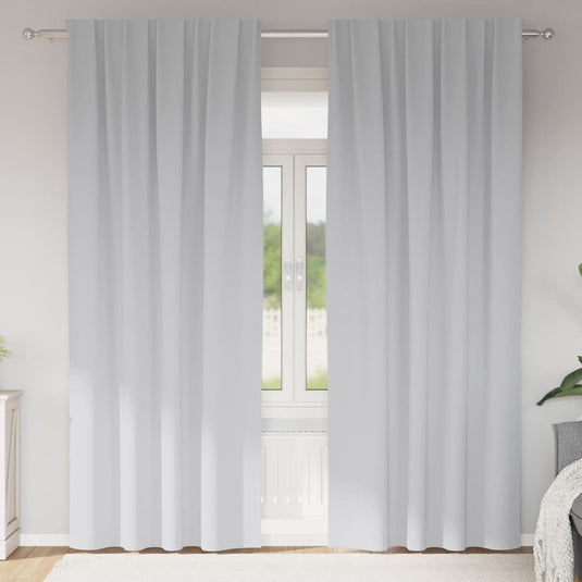 Vidaxl zwart-out gordijnen met ringen 2 pcs bleekgrijs 245 x 140 cm