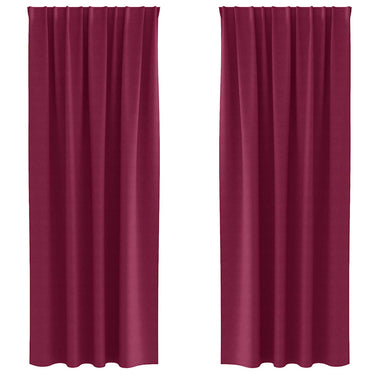 Vidaxl zwart-out gordijnen met ringen 2 pcs wijnrood 225 x 140 cm