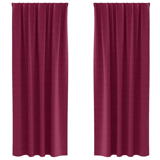 Vidaxl zwart-out gordijnen met ringen 2 pcs wijnrood 245 x 140 cm