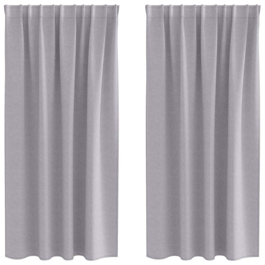 Vidaxl zwart-out gordijnen met ringen 2 pcs metaalgrijs 175 x 140 cm