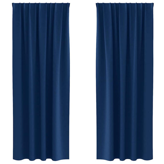 Vidaxl zwart-out gordijnen met ringen 2 pcs donkerblauw 225 x 140 cm