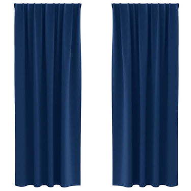 Vidaxl zwart-out gordijnen met ringen 2 pcs donkerblauw 225 x 140 cm