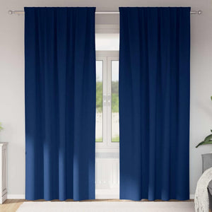 Vidaxl zwart-out gordijnen met ringen 2 pcs donkerblauw 260 x 140 cm