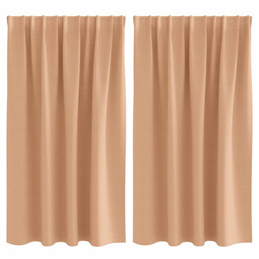 Vidaxl zwart-out gordijnen met ringen 2 pcs licht bruin 140 x 140 cm