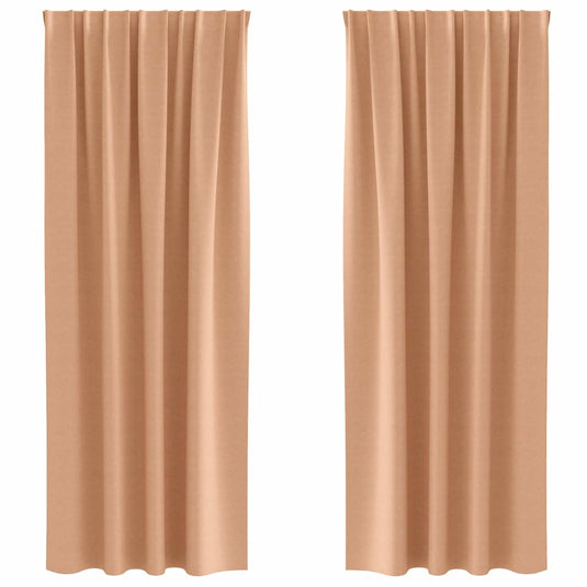 Vidaxl zwart-out gordijnen met ringen 2 pcs licht bruin 245 x 140 cm