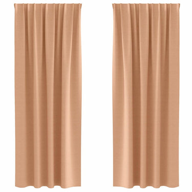 Vidaxl zwart-out gordijnen met ringen 2 pcs licht bruin 260 x 140 cm