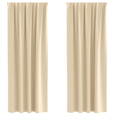 Vidaxl zwart-out gordijnen met ringen 2 pcs crème 260 x 140 cm