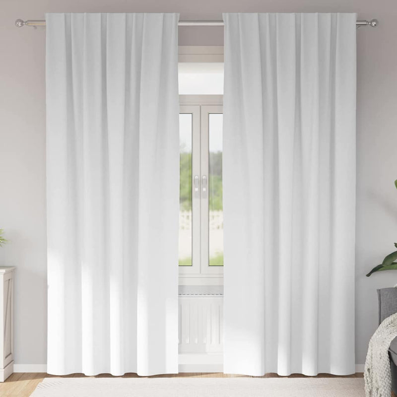 Afbeelding laden in galerijviewer, Vidaxl zwart-out gordijnen met ringen 2 pcs puur wit 225 x 140 cm
