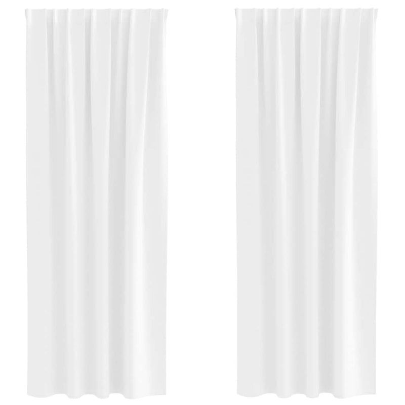 ギャラリービューアに画像をロードする, Vidaxl zwart-out gordijnen met ringen 2 pcs puur wit 245 x 140 cm
