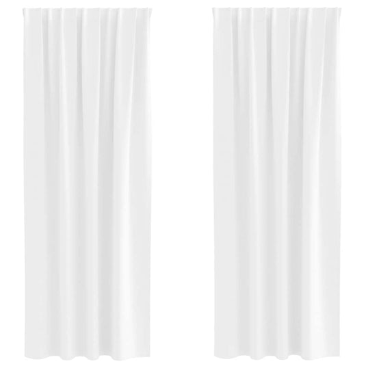Vidaxl zwart-out gordijnen met ringen 2 pcs puur wit 245 x 140 cm