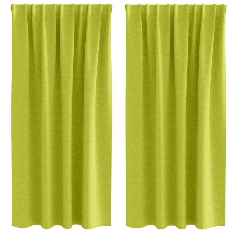 Afbeelding laden in galerijviewer, Vidaxl zwart-out gordijnen met ringen 2 pcs groen 175 x 140 cm
