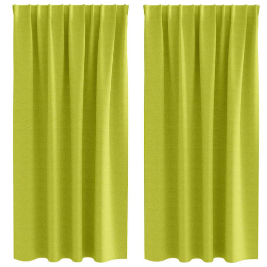 Vidaxl zwart-out gordijnen met ringen 2 pcs groen 175 x 140 cm