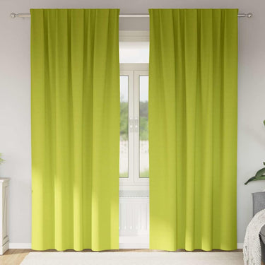 Vidaxl zwart-out gordijnen met ringen 2 pcs groen 225 x 140 cm
