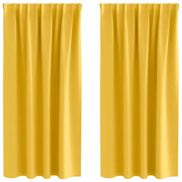 Vidaxl zwart-out gordijnen met ringen 2 pcs mosterdgeel 175 x 140 cm