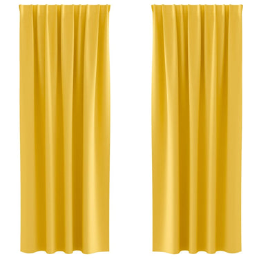 Vidaxl zwart-out gordijnen met ringen 2 pcs mosterdgeel 260 x 140 cm