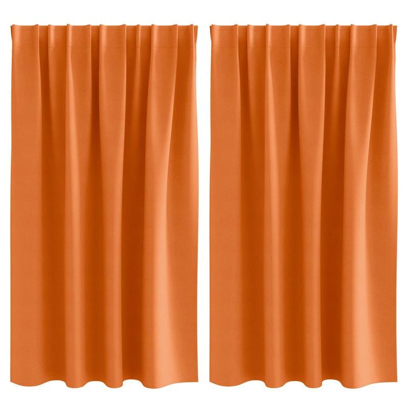 Afbeelding laden in galerijviewer, Vidaxl zwart-out gordijnen met ringen 2 pcs feloranje 140 x 140 cm

