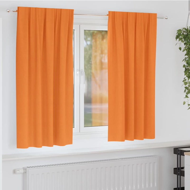 Afbeelding laden in galerijviewer, Vidaxl zwart-out gordijnen met ringen 2 pcs oranje 175 x 140 cm

