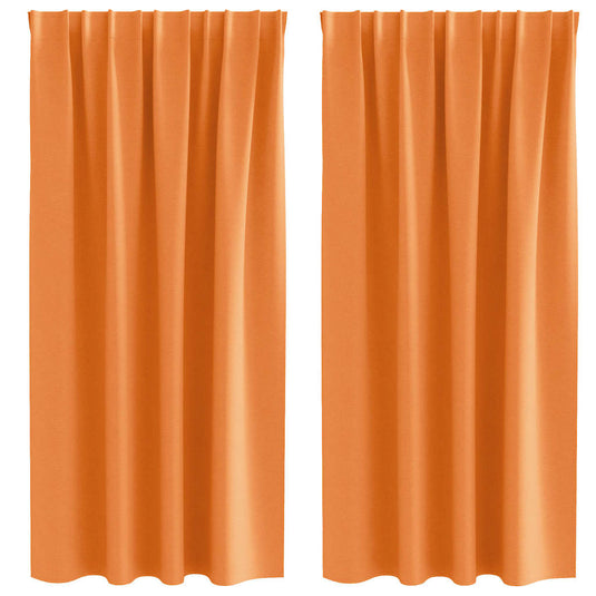 Vidaxl zwart-out gordijnen met ringen 2 pcs oranje 175 x 140 cm